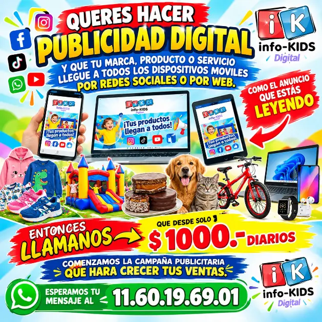 PUBLICITA EN INFOKIDS DIGITAL